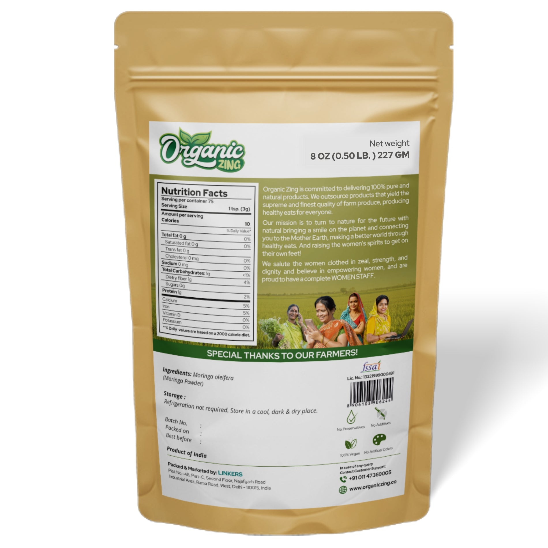 Healthy lifestyle with Organic Moringa Powder by Organic Zing