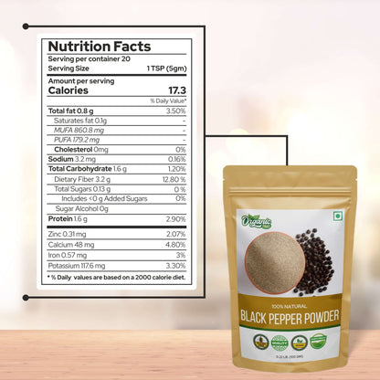 Black Pepper Powder Nutrition Facts