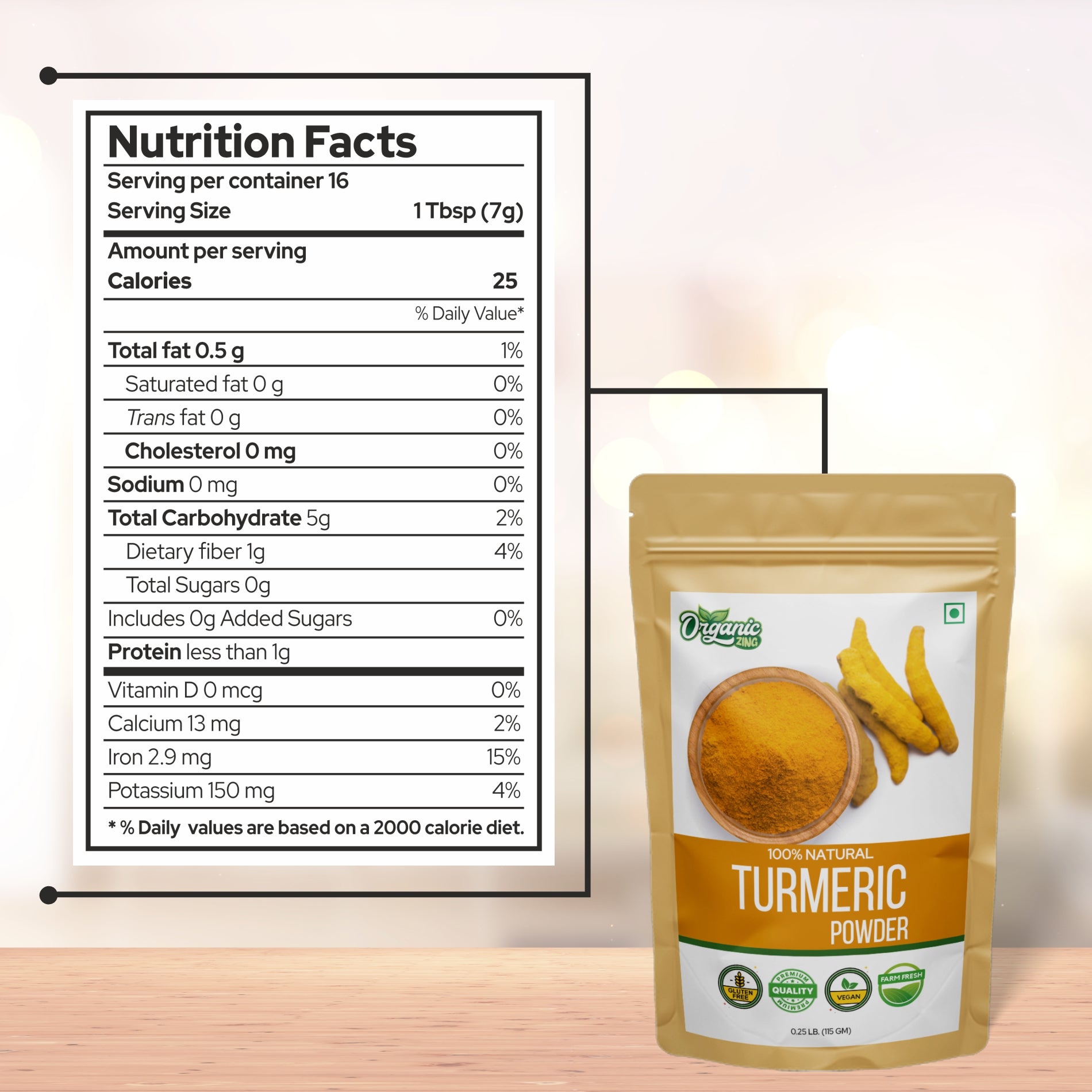 Organic Turmeric Powder Nutrition Facts